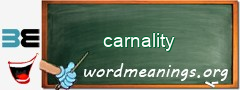 WordMeaning blackboard for carnality